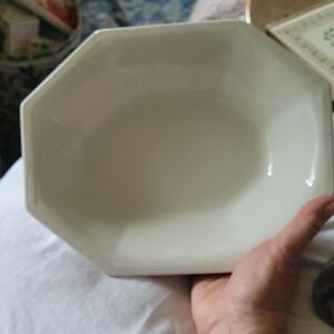Johnson Brothers White Octagonal  Dish, Oval Veg.Serving Bowl, EUC